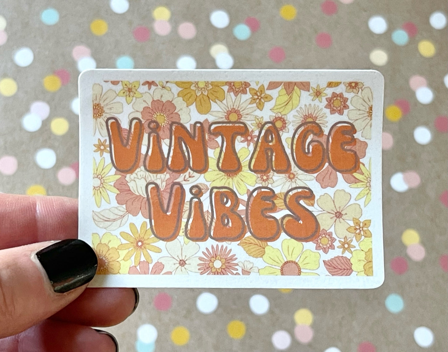 Vintage Vibes - Flower Mid Mod Sticker