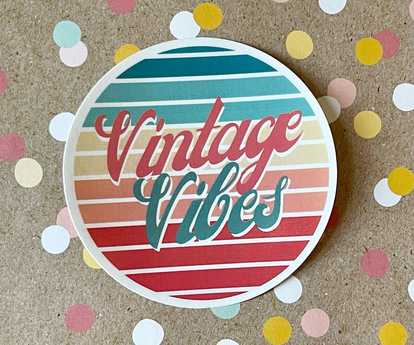 Vintage Vibes - Retro Stripes Sticker