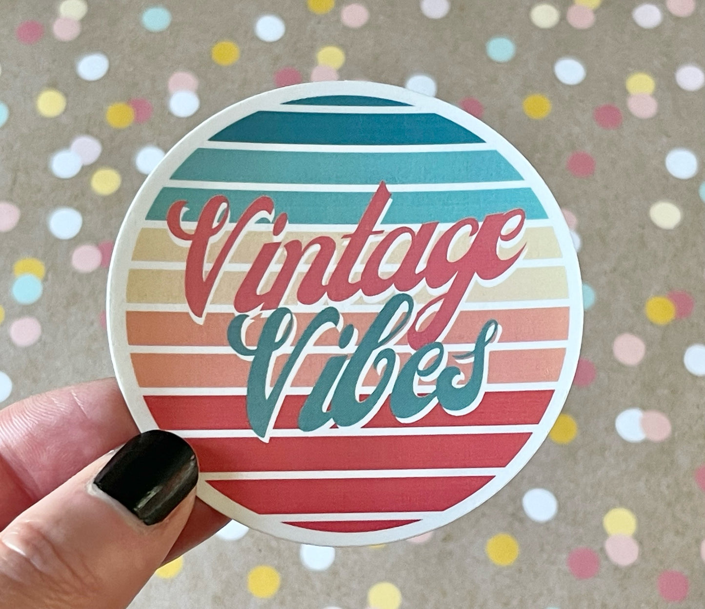 Vintage Vibes - Retro Stripes Sticker