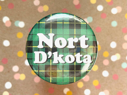 Round Button Magnet - Nort D'kota