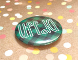 Round Button Magnet - Uffda Green Plaid