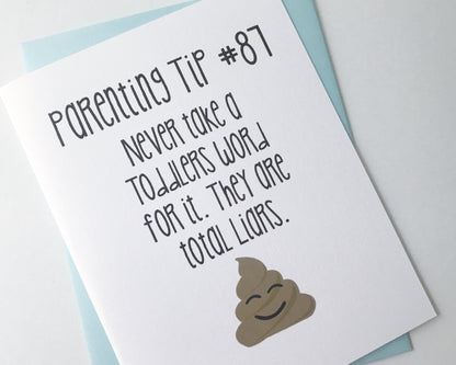 Card - Parenting Tip #87 Toddlers are Liars