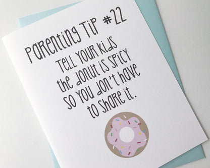 Card - Parenting Tip #22 Spicy Donut