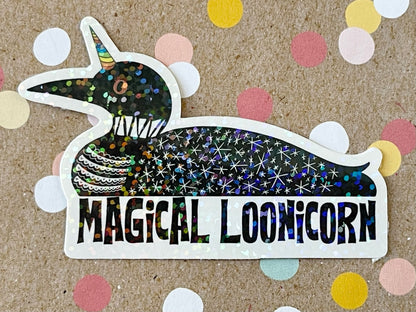 Magical Loonicorn Glitter Prism Sticker