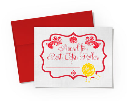 Card - Award for Best Lefse Roller