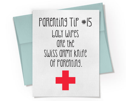 Card - Parenting Tip #15 Baby Wipes