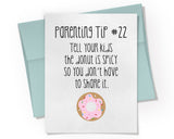 Card - Parenting Tip #22 Spicy Donut