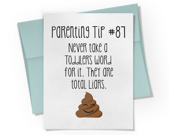 Card - Parenting Tip #87 Toddlers are Liars