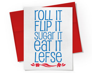 Card - Roll it Flip it Sugar it Eat it Lefse