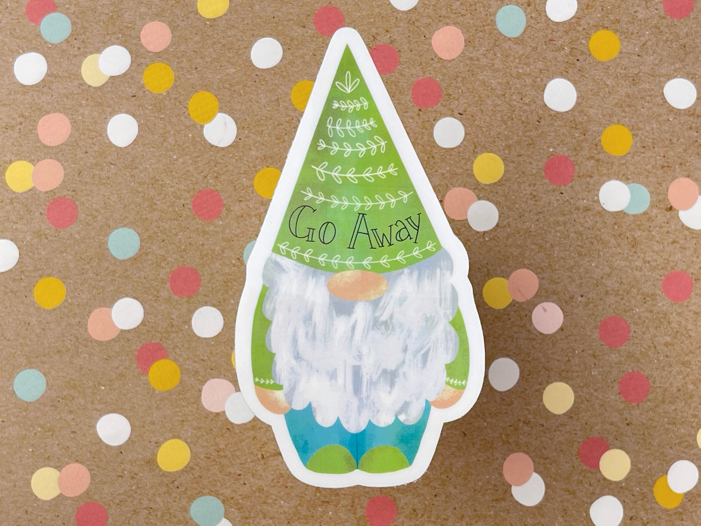 Go Away Gnome Sticker
