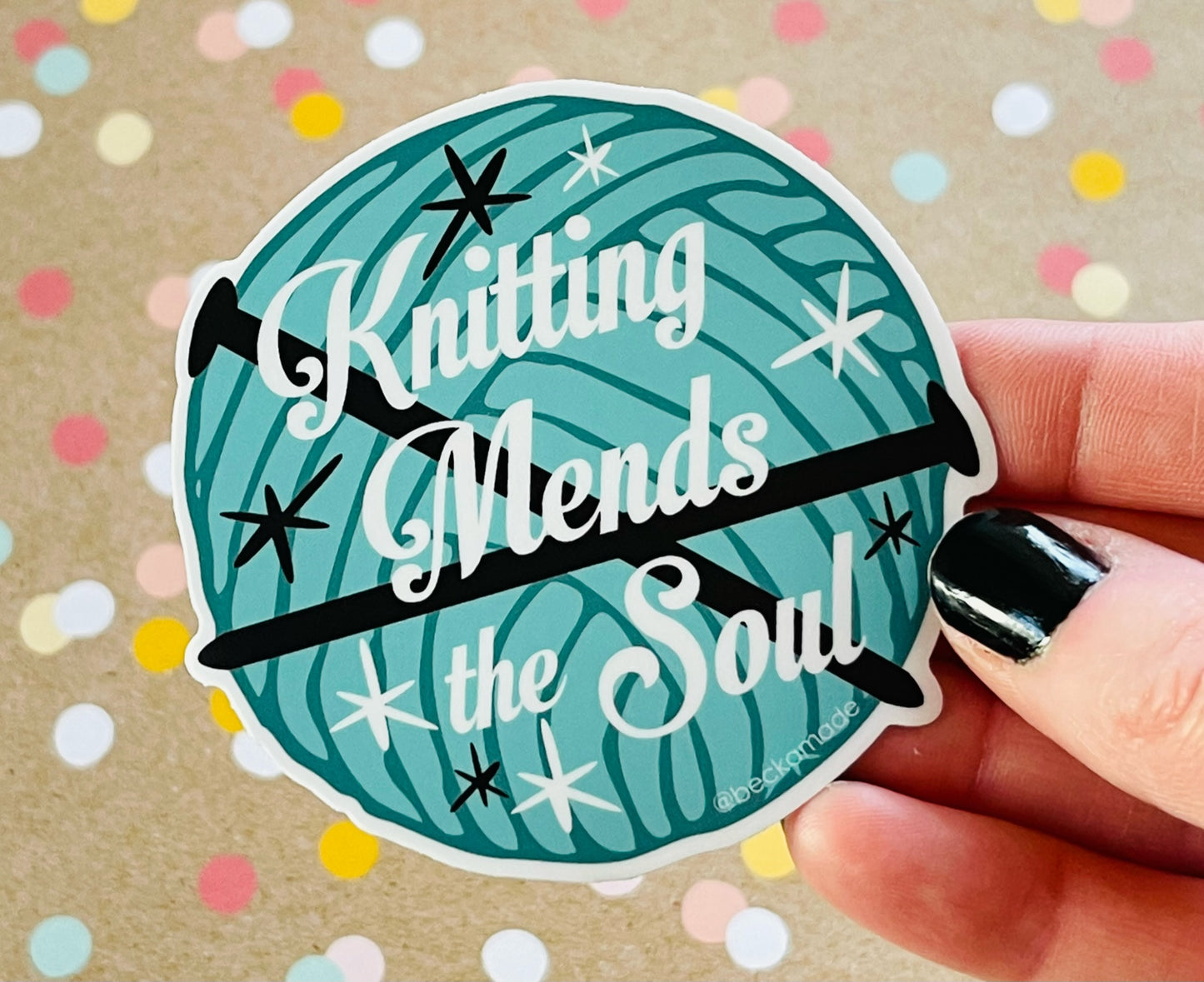 Knitting Mends the Soul Sticker