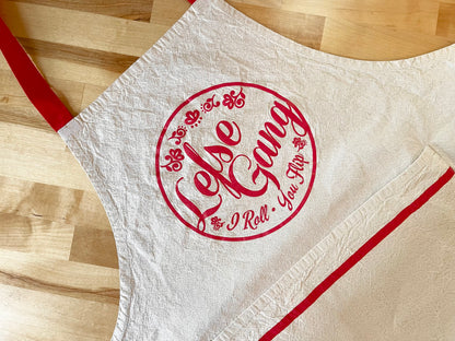 Apron - Last ones available - Lefse Gang Natural Flour Sack Cotton Apron with Pocket