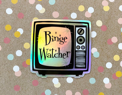 TV Binge Watcher Holographic Sticker