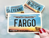 Custom North Dakota License Plate City Sticker